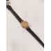 VINTAGE Lanvin γυναικείο ρολόι με επίχρυσο καντράν και μαύρο δερμάτινο λουράκι (VIN06)